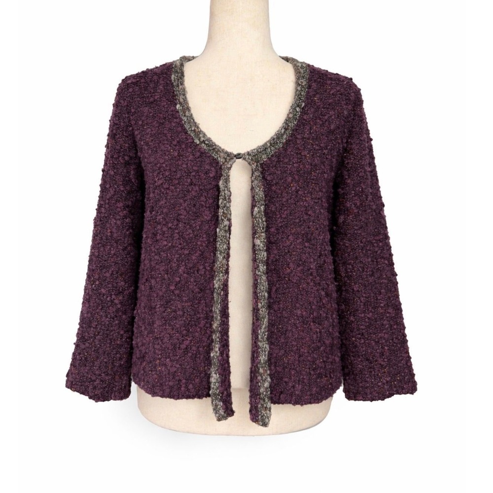 Habitat Clothes To Live In Cardigan Sweater Medium Boucle Chunky Nubby Knit